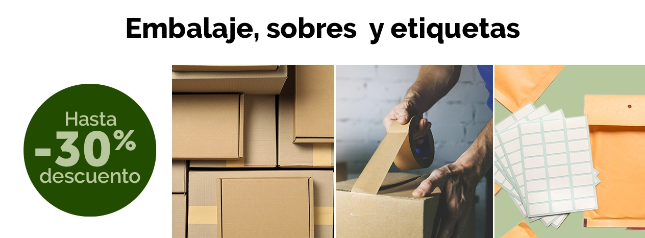 Embalaje, sobres y etiquetas