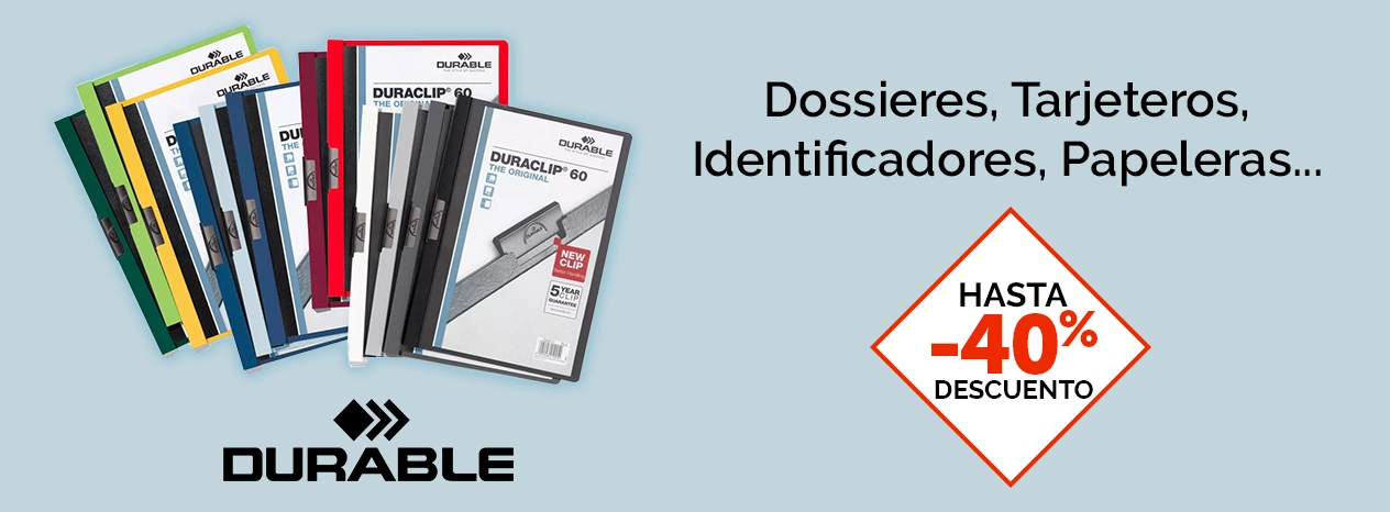 Dossieres, tarjeteros, identificadores, papeleras…