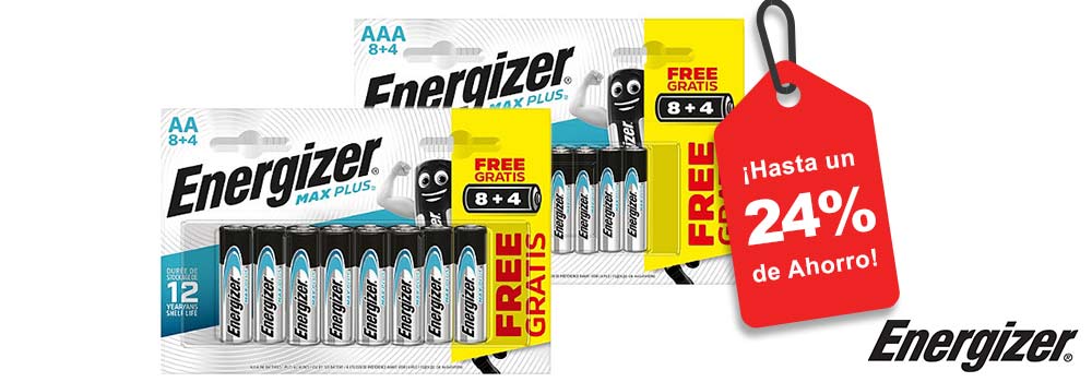¡Pilas Energizer 8+4!