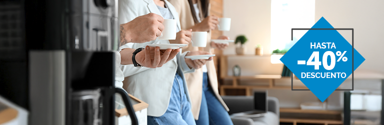 Cafeteras, bebidas, snacks… todo lo que necesitas para un descanso de calidad.