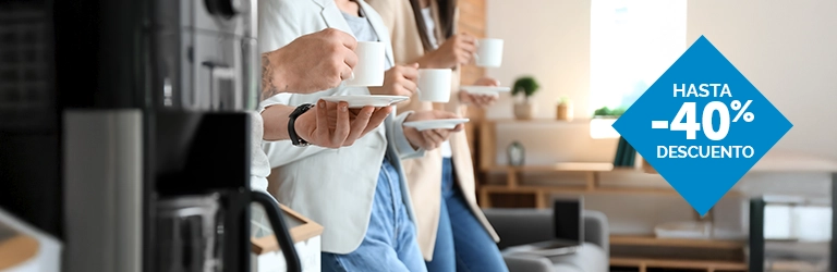 Cafeteras, bebidas, snacks… todo lo que necesitas para un descanso de calidad.