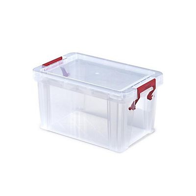Caja de almacenamiento de plástico con tapa apilable transparente 1,7 l